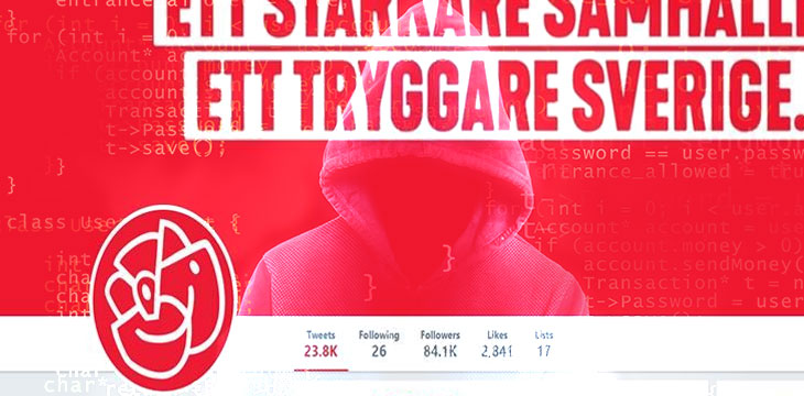 Hacked Sweden ruling party’s Twitter touts fake crypto news