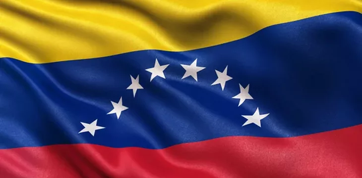 Wrinkled flag of Venezuela