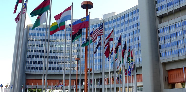 Facade of the UN (United Nations) Office Building