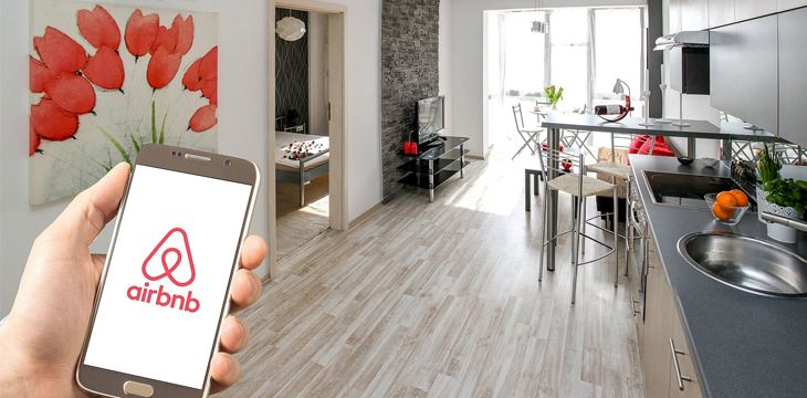 air bnb app being used