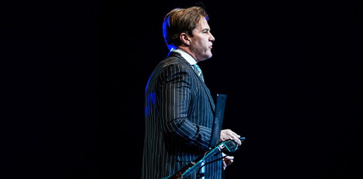 Craig Wright on stage