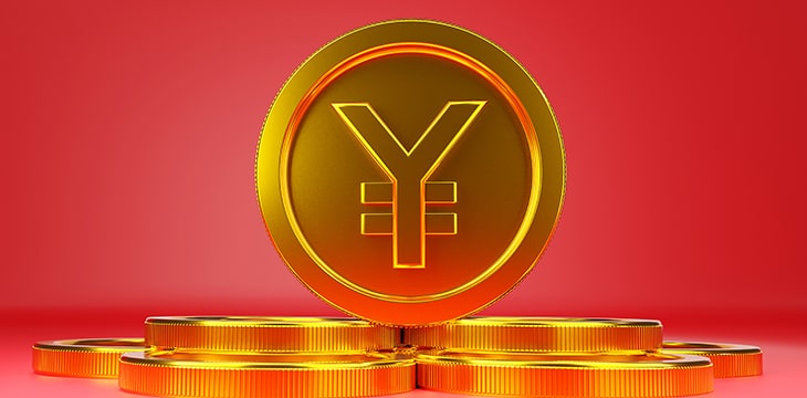 Digital version of the Chinese Yuan gold coins currency