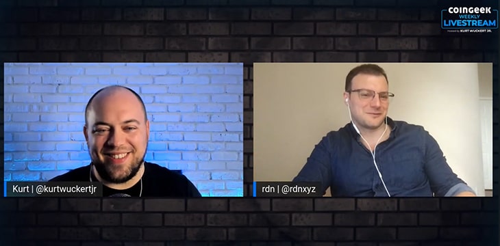 Kurt Wuckert Jr with Adrian Tolan at The CoinGeek Weekly Livestream