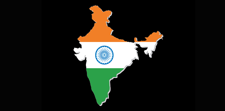 Indian flag and map