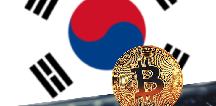 Bitcoin and South Korea Flag in the background