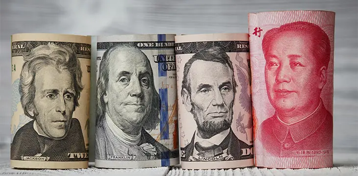 Chinese currency yuan dollars