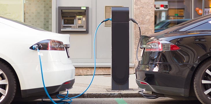 Electric Cars in Charging Station