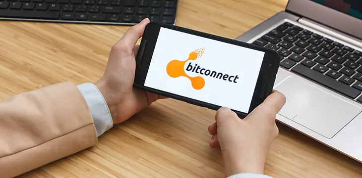 Bitconnect running on a mobile phone.