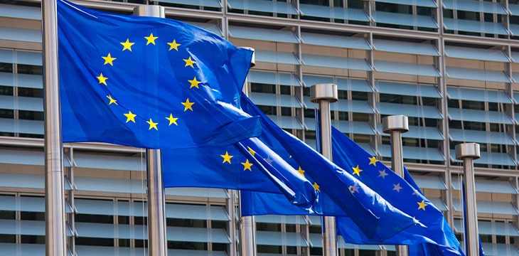 European flags in Brussels