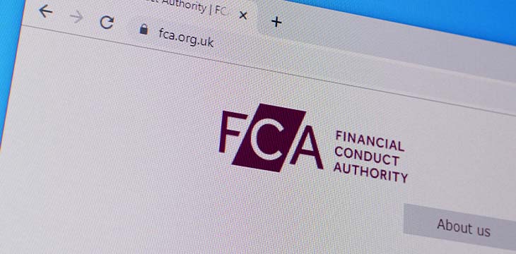 Homepage of fca org website on the display of PC, url - fca.org.uk.