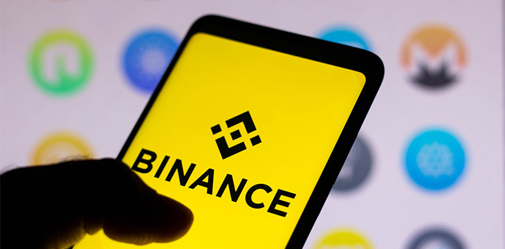 Binance displayed on a mobile phone