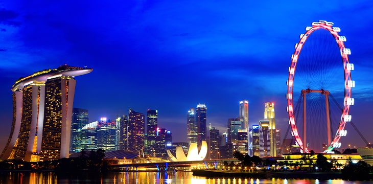 Singapore city skyline at night