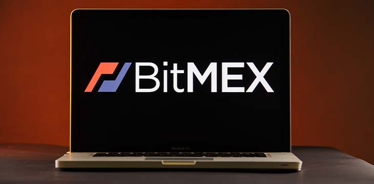 Tula, Russia - FEBRUARY 21, 2019 Bitmex logo displayed on a laptop