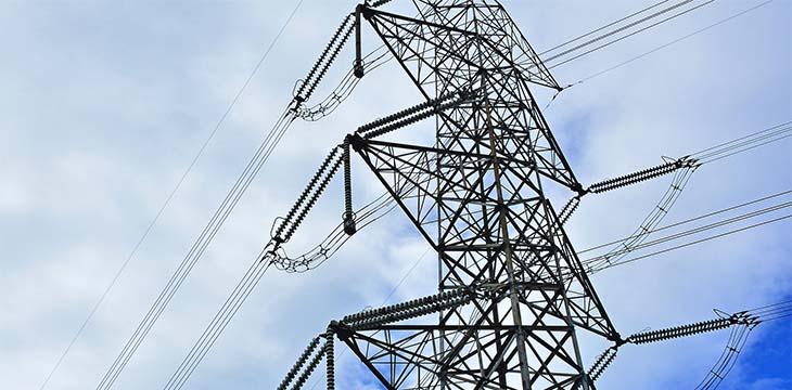 Tall high electric tower and power lines in Rizal