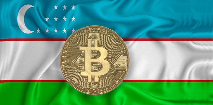 Bitcoin on the flag of Uzbekistan