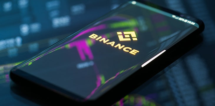 Cellphone with Binance logo