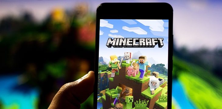 Phone showing minecraft app