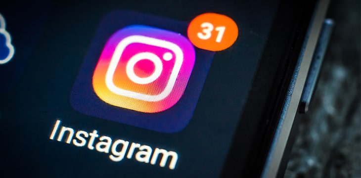 Instagram icon on a smartphone screen