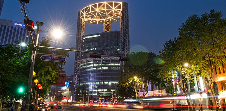 Street scene in central Seoul South korea