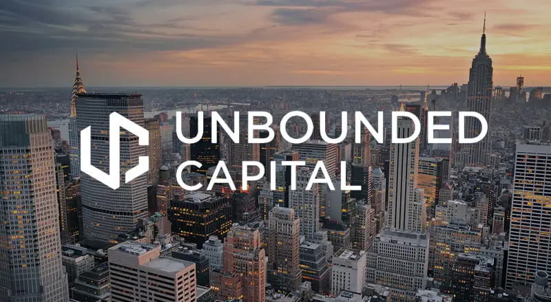 Unbounded capital logo over New York Skyline