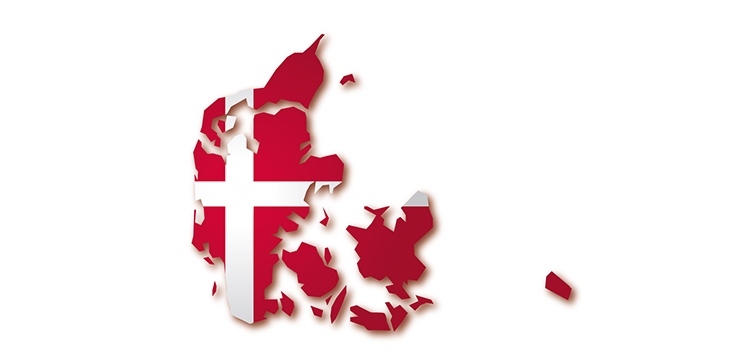 Map flag of Denmark on white background