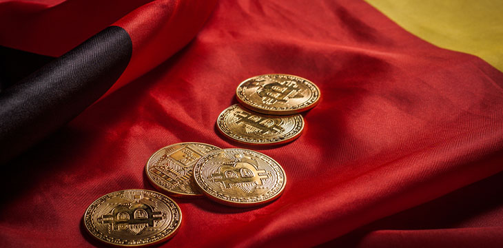 bitcoins on German flag