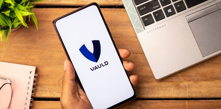 vauld logo in phone