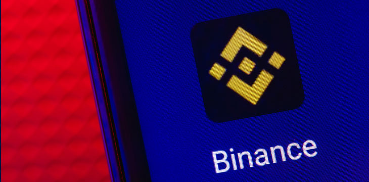 Binance app on smartphone screen