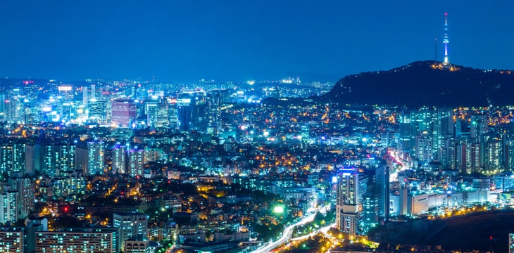 Seoul city at night