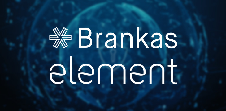 Brankas and Element Inc. Logo on Cyber Security Background