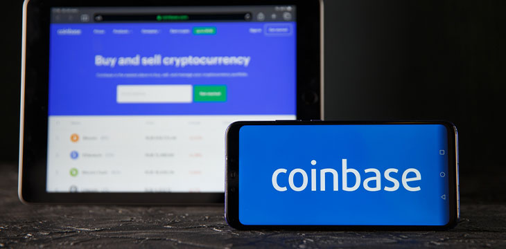 Coinbase on the tablet and phone display