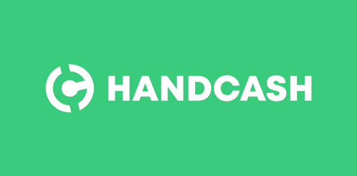 White HandCash on green background