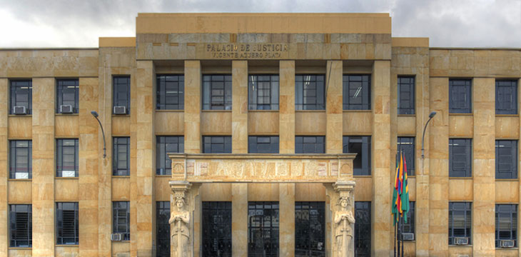 Justice Palace Bucaramanga Colombia front view on a cloudy day