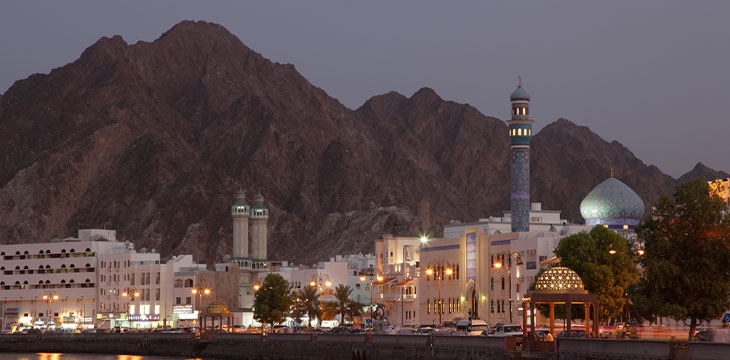 Muttrah Corniche at dusk