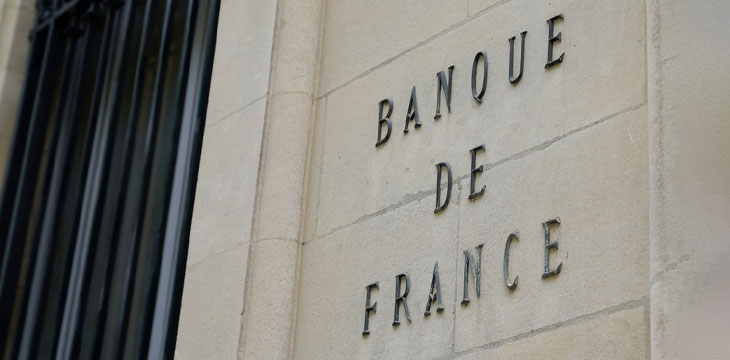 Banque de France text in official building french national Bank