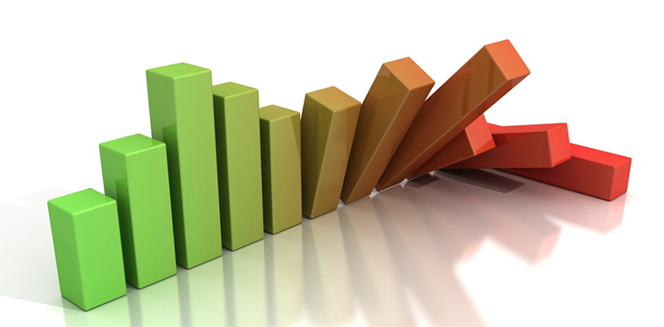 Falling Crisis Business Bar Chart Diagram