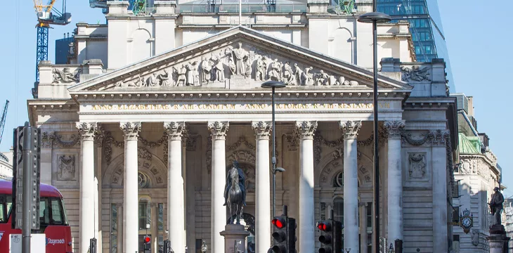 Stock exchange building in the City of London