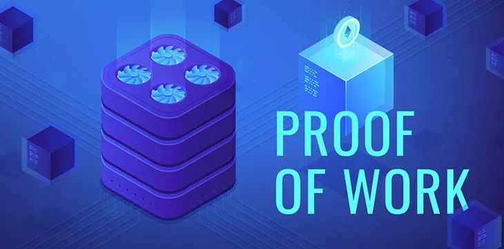 Isometric blockchain proof of work vector illustration