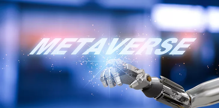 robotic hand and metaverse illustration