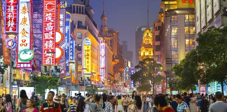 Shanghai, China Nanjing Road Shopping Distict