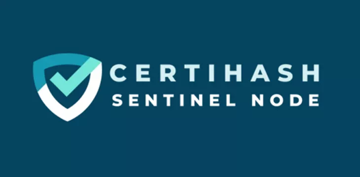 Sentinel Node logo with blue green background