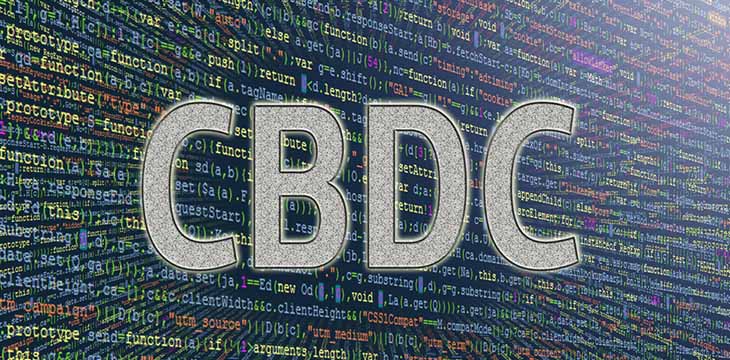 CBDC illustration in computer codes background