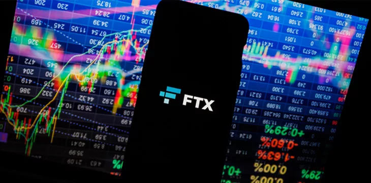 FTX company logo in stock background. FTX Trading Ltd., commonly known as FTX is a bankrupt company that formerly operated a cryptocurrency exchange