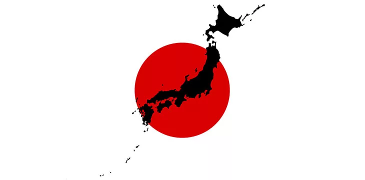 Flag of Japan with its map