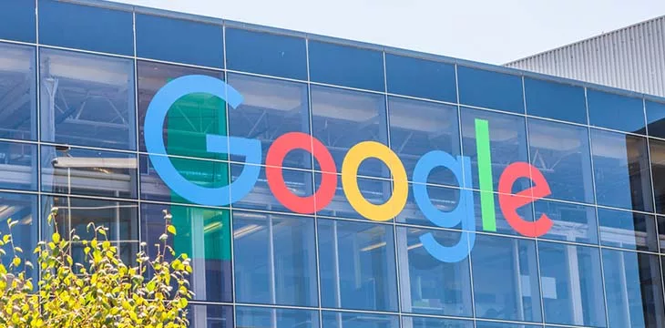 close up of Google sign on one of the Google buildings