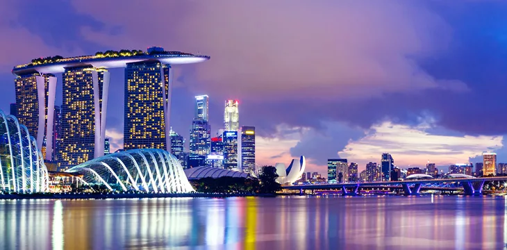 Singapore skyline at night