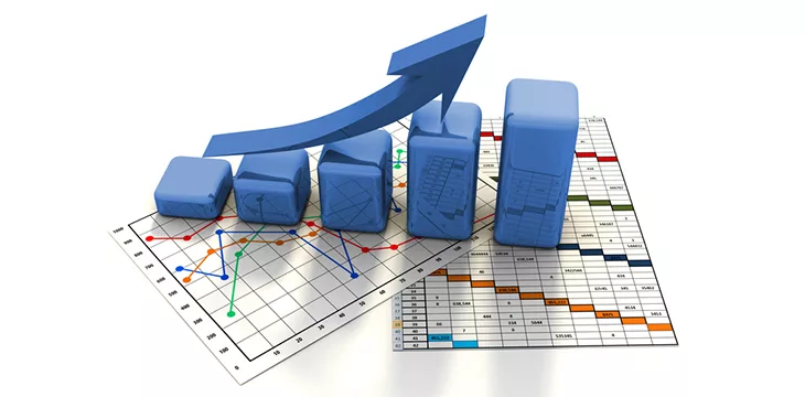 Business finance chart, graph, diagram