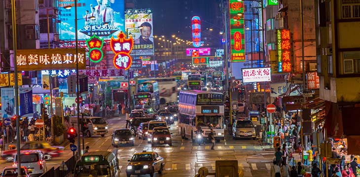 Street Scene in Mongkok - Hong Kong, China