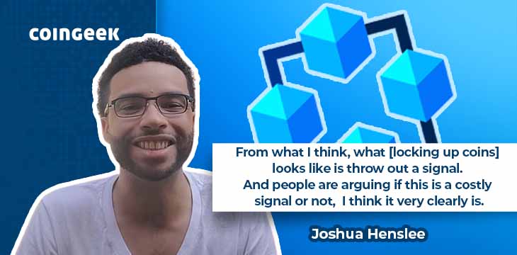 Joshua Henslee on locking up coins