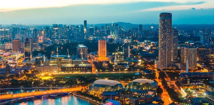 Singapore cityscape and skyline at night